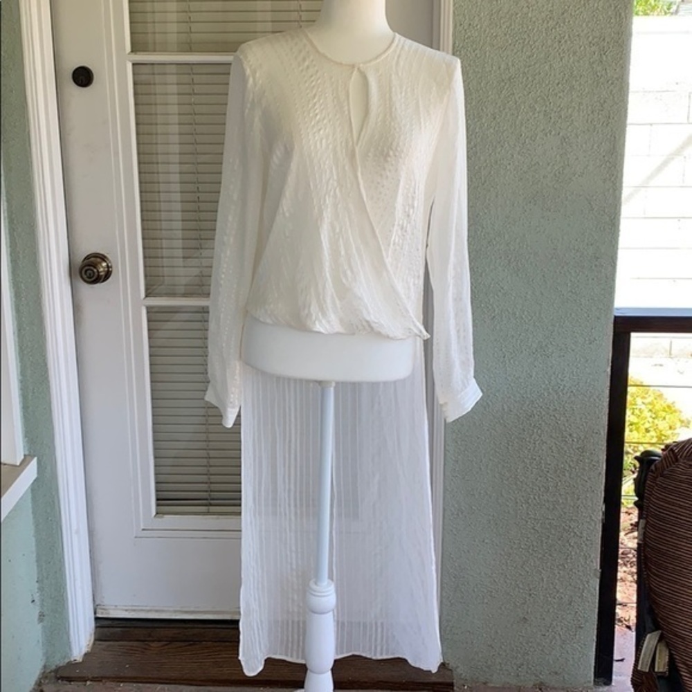 MASON Michelle Mason silk wrap around tuxedo style  top. S